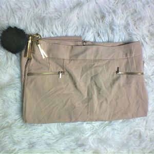 Tan straight cut Skirt